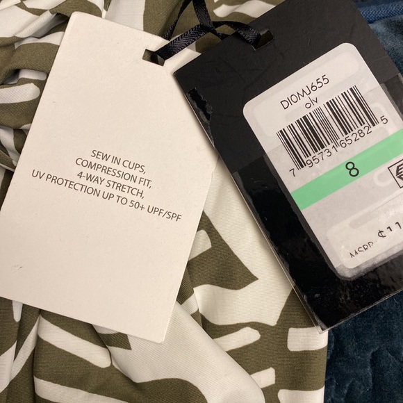 DKNY one piece swimming suit, size 8 color olive and white. - Picture 8 of 8